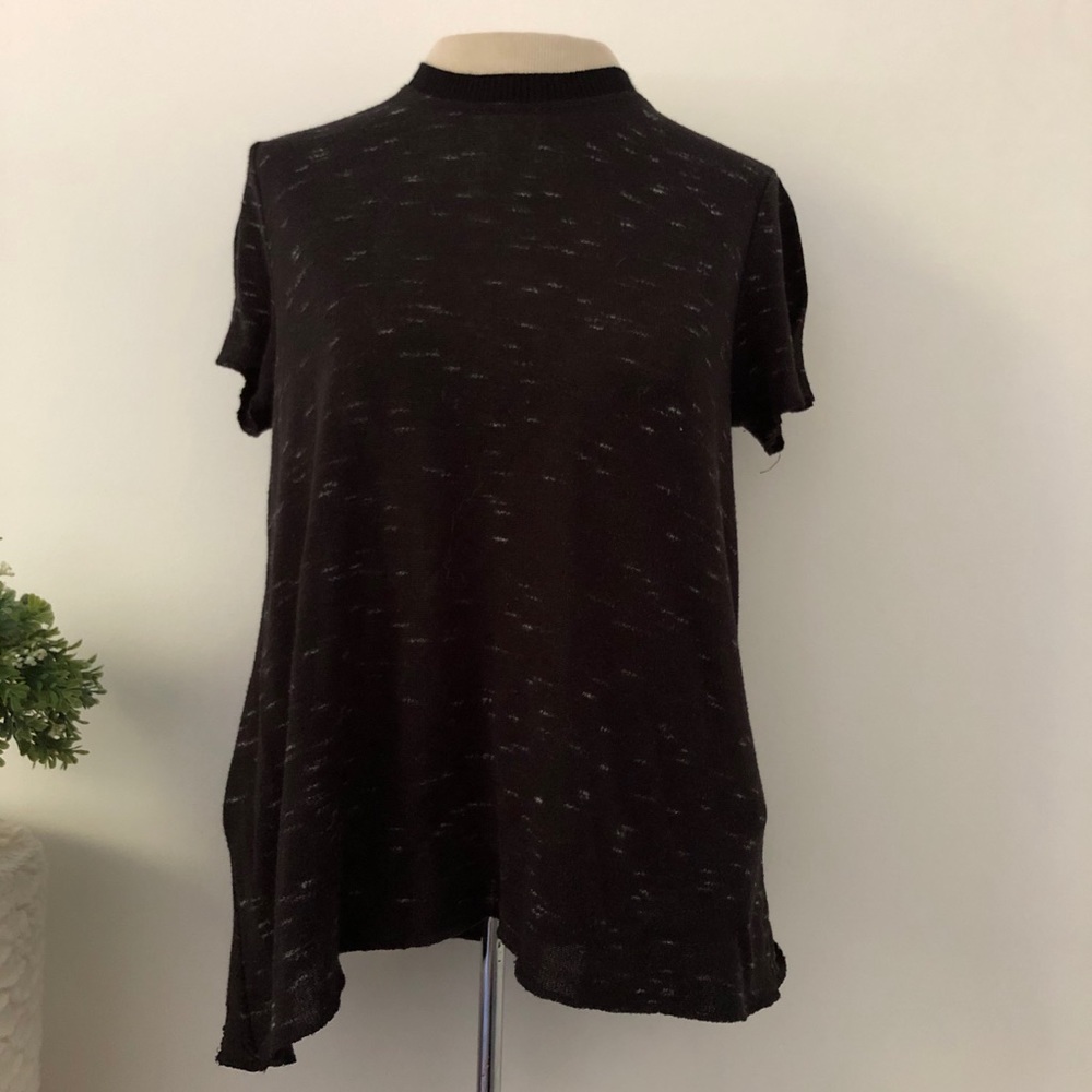 Wilford black knit short sleeve top